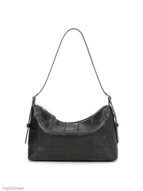 Checkered Shoulder Bag Vegan Leather Tote Crossbody Handbag
